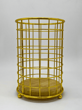 Metal Kitchen Utensil Holder with Wooden Base